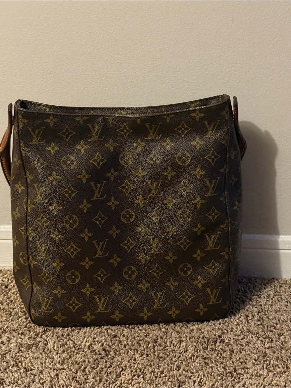 Louis Vuitton Monogram Canvas Shoulder Bag in Brown
